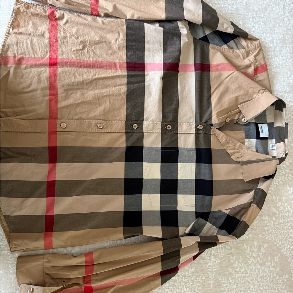 Burberry Beige and Black Check Shirt